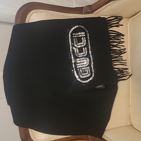 Authentic Vintage GUCC long scarf 85% wool 15% cashmere - Picture 7 of 9